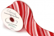 Wired Edge Candy Stripe Glitter - Red / White - 63mm x 9.1m