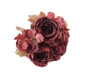 28cm Faux Dried Rose and Hydrangea Bundle - Red
